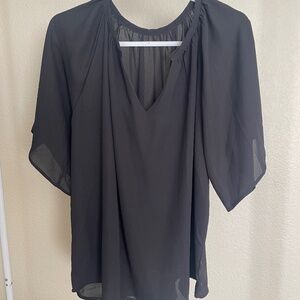Womens Black Flowy Blouse